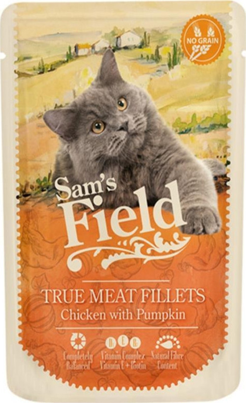 Sf Cat Pouch Chicken Fillets With Pumpkin 85 G / Yaş Kedi Maması Tavuk Ve Kabaklı
