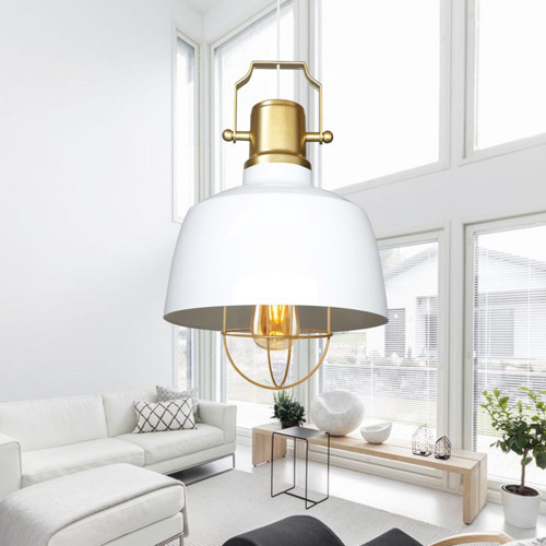 Retro Beyaz Gold Detaylı Kafes Sarkıt No: 3 AYD-3340