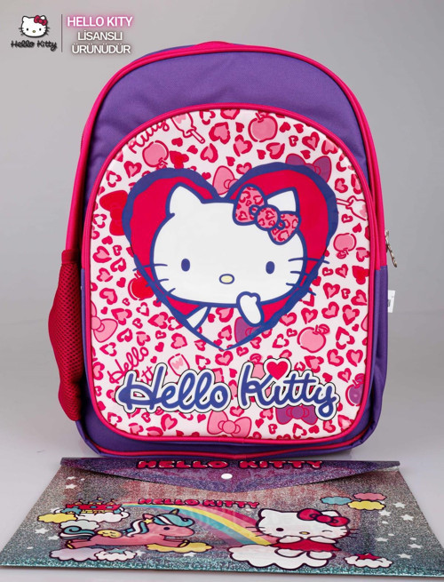 DEKOMUS İLE YENİ SEZON LİSANSLI HELLO KITTY OKUL ÇANTASI *ÇITÇIT DOSYA HEDİYELİ*
