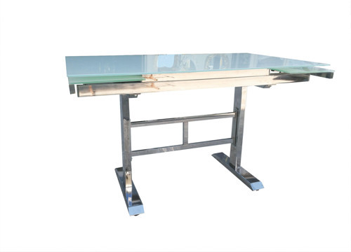 Masa 12585 JAPON ayak model Metal nikelaj Ay<k Yan Açılır Temper cam El Yapım