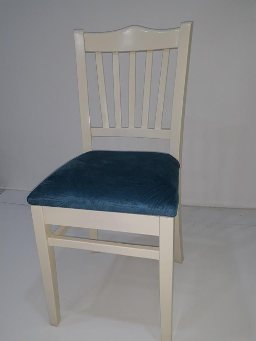 Sandalye12595 ÇITALI Kayın MODEL RETRO iskelet Mavi örgü döşeme kumaş El yapım