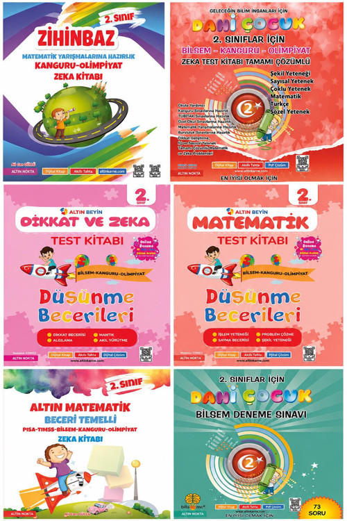 Altın Nokta Yayınları 2.Sınıf Bilsem-Kanguru-Olimpiyat Sınavlarına Hazırlık Seti(6 Kitap)
