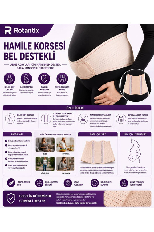 Hamile Korsesi Bel Destekli Korsesi Hamile Kemerli Destek Korsesi Bedensiz Doğum Gebelik Korse