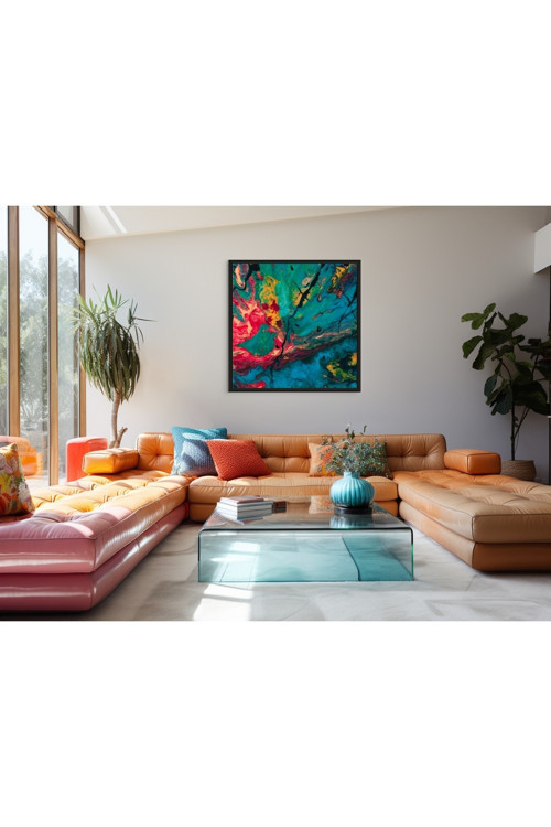 Design Siyah Çerçeveli Cam Tablo
