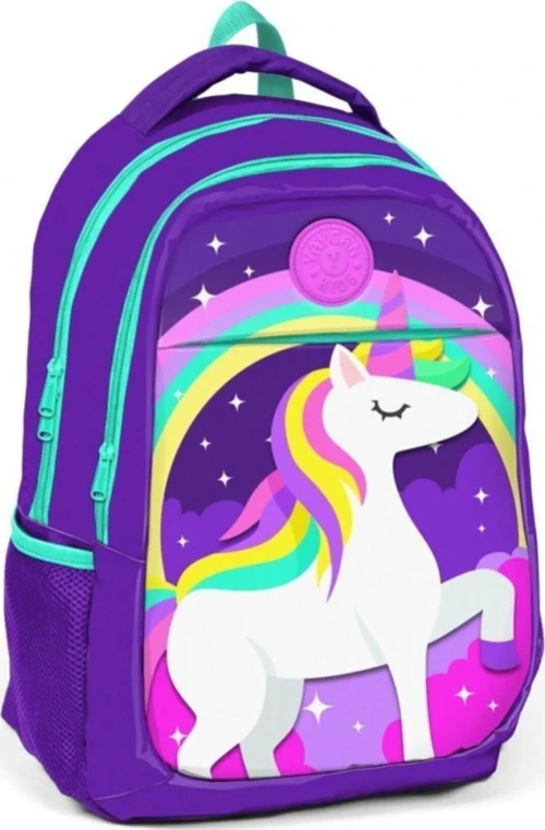 Coral High Yaygan Çanta Kız Çocuk Mor Unicorn Okul Çantası