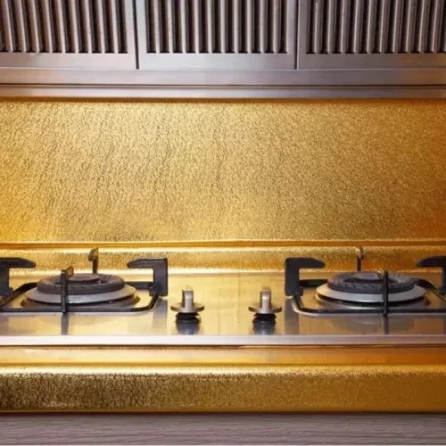 ETT7KN8 Yapışkanlı Gold Mutfak Tezgah Folyosu ELKCXMH