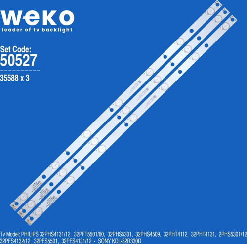 WKSET-5527 35588X3 GJ-2K16 D2P5-315 D307-V2.2 620*17MM - 01N19 3 ADET LED BAR