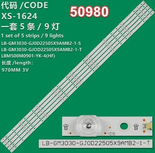WKSET-5980 36781X5 LB-GM3030-GJ0D22505X9AMB2-1-T 5 ADET LED BAR