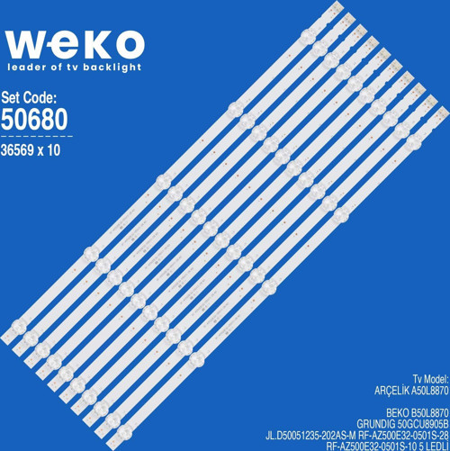 WKSET-5680 36569X10 JL.D50051235-202AS-M RF-AZ500E32-0501S-28 10 ADET LED BAR