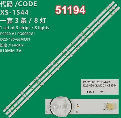WKSET-6194 36389X3 P0020 V1 D22-430-GJMC01 3 ADET LED BAR