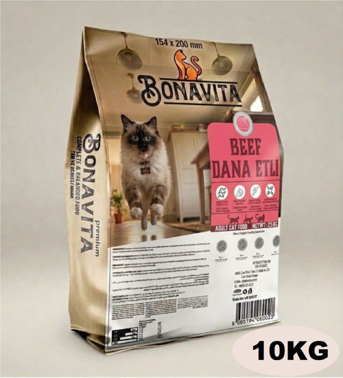 Biftekli Yetişkin Kedi Kuru Maması 10kg(4X2.5)