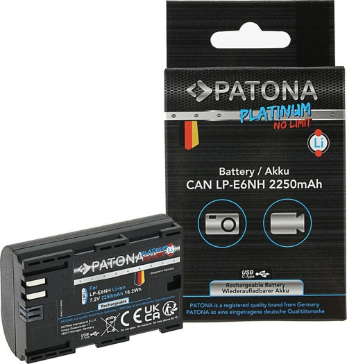 Platinum Canon Lp-E6Nh Usb-C Girişli Batarya Pil Uyumlu