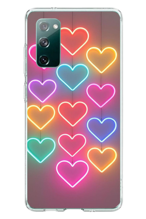Samsung Galaxy S20 Fe Uyumlu Neon Kalpler Baskılı Silikon Kılıf