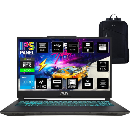 Cyborg 15 A13UC-2087XTR Intel Core I5 13420H 16GB 512GB SSD RTX3050 W11 Pro 15.6" Fhd 144Hz Taşınabilir Bilgisayar