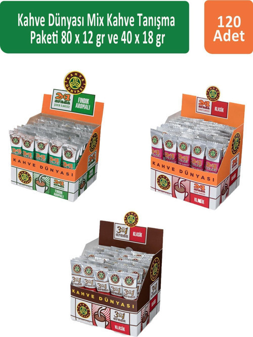Mix Kahve Tanışma Paketi 80 x 12 gr x 2 Adet ve 40 x 18 gr