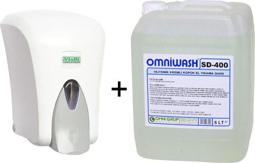 SD-400 5 L Köpük Sabun + Vialli F6 Beyaz Köpük Dispenser
