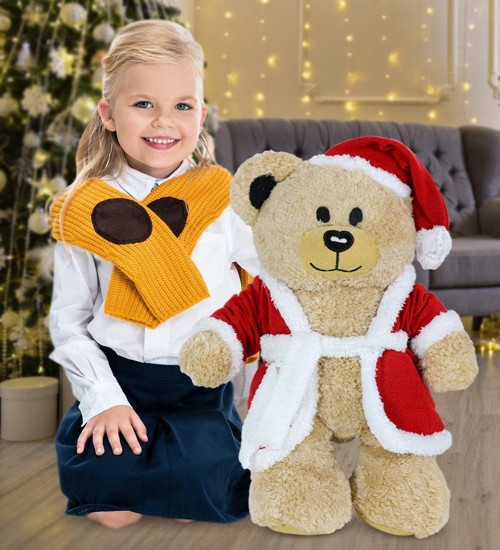 60 Cm Teddi Şapkalı Noel Ayıcık Yeni Yıl ,Yılbaşı Hediyesi