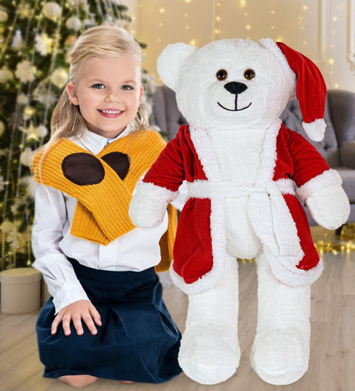 80 Cm Noel Baba Şapkalı Ayıcık Yeni Yıl ,Yılbaşı Hediyesi