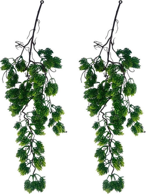 Yapay Çiçek Sarkan Doğal Dallı Kozalak Çiçeği 70 cm Yapay Sarmaşık Yeşil