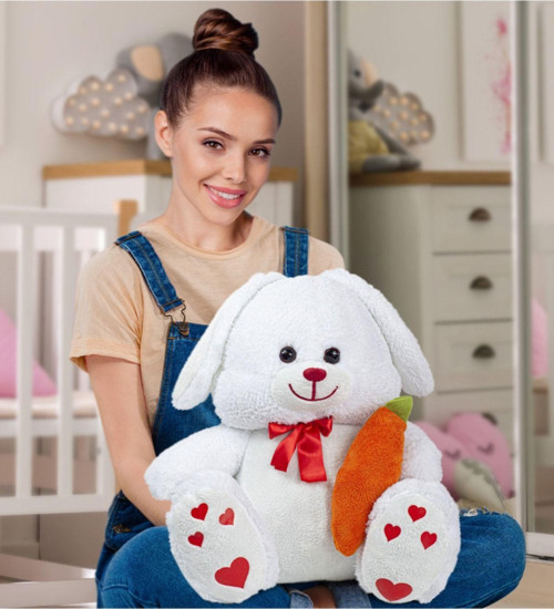 Sevimli 80 Cm Elinde Havuç Tutan Tavşan