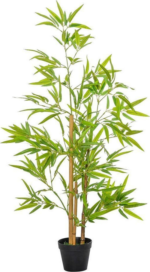 Yapay Ağaç Bambu Ağacı 3 Gövdeli 100*40cm Siyah Plastik Saksılı