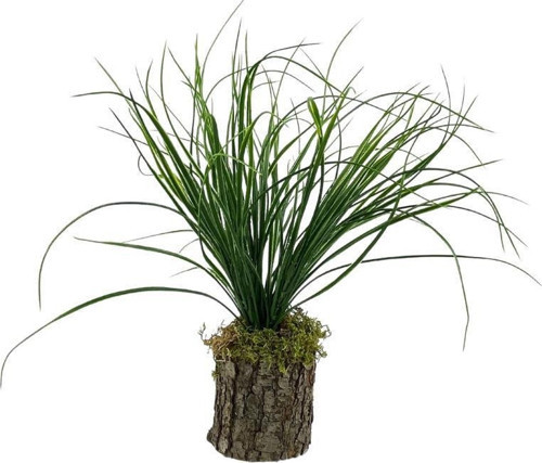 Yapay Çiçek Kütük Saksıda Saz Otu 35cm Dekoratif Masa Çiçeği 40*20cm