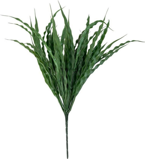 Yapay Çiçek Yeşil Kalın Kıvrımlı Saz Garnitür Aradal Dekoratif Yapay Bitki 45cm