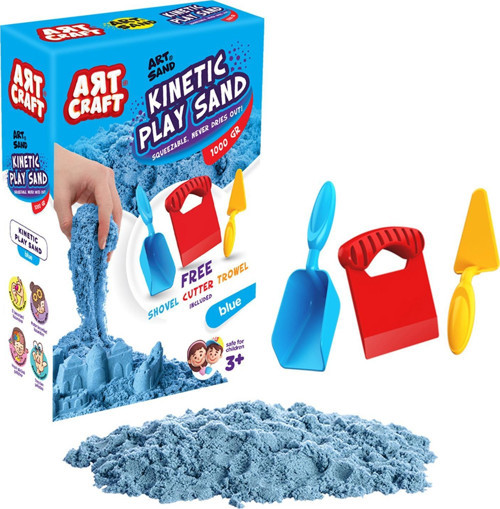 Aksesuarlı Kinetik Oyun Kumu 1000 gr MAVİ