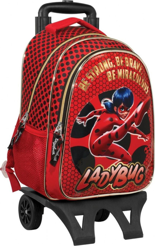 Disney Miraculous Ladybug Çekçekli Okul Çantası Mucizevi Uğuur Böceği Çekçekli Okul Çantası