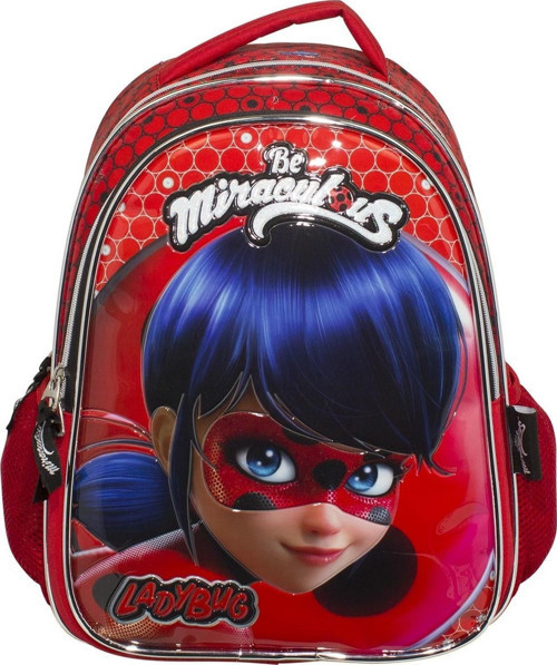 Lisanslı Miraculous Ladybug Uğur Böceği Kabartmalı ve Simli llkokul ve Ortaokul Çantası 2144