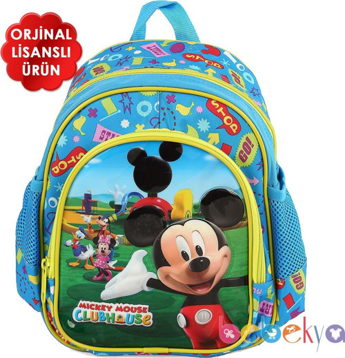 Disney Mickey Mouse Lisanslı Anaokulu Çantası Yaygan Çanta Mickey ve Arkadaşları Sırt Çantası