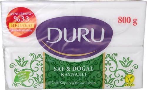 SAF & DOĞAL KAYNAKLI ÇOK KÖPÜREN BEYAZ SABUN 4*200 GR