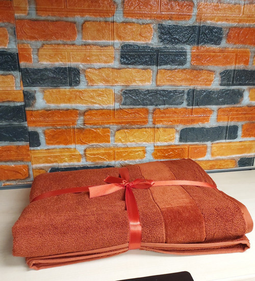 Svv Border Büyük Boy Banyo Havlusu (89x173) - Spice