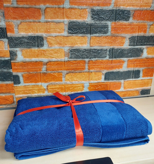 Svv Border Büyük Boy Banyo Havlusu (89x173) - Persian Blue (Saks Mavisi)