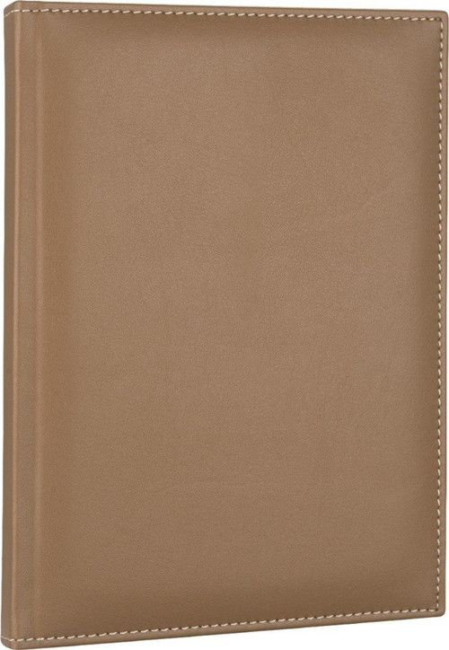 2027 Yılı Günlük Ajanda Tarihli Çizgili Diplomat Kapak 168 Yaprak Hediyelik Ajanda Vegan Deri 17X24 cm. VİZON
