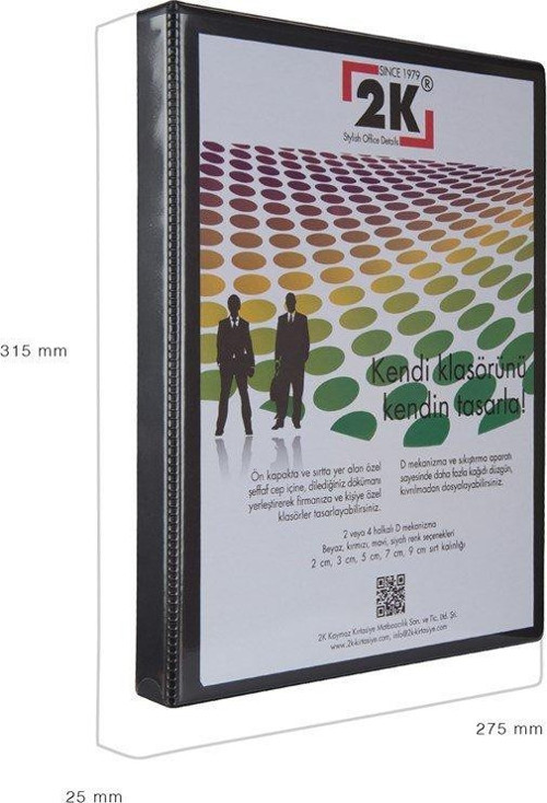 FİRMA EVRAK SUNUM KLASÖRÜ A4 PVC 2 CM 2 HALKALI (150 YAPRAK) 25,5X32 CM