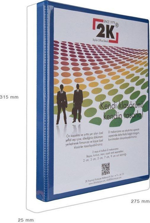 FİRMA EVRAK SUNUM KLASÖRÜ A4 PVC 2 CM 2 HALKALI (150 YAPRAK) 25,5X32 CM