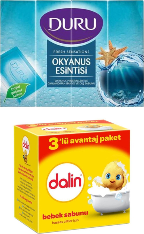 Ünyepark 2'li Promosyonlu Katı El Sabun Seti Okyanus Ferahlığı 150 Gr Dalin 3'lü Paket