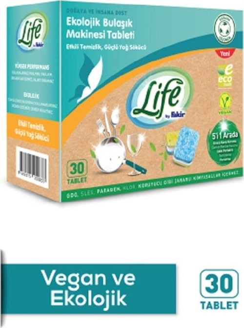 Life By Ekolojik Vegan Bulaşık Makinesi Deterjanı Tableti 30 Tablet 6 'Lı Set
