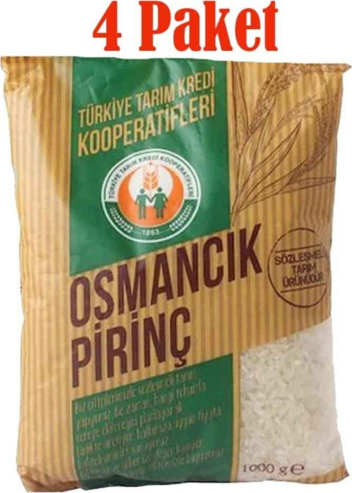 Tarım Kredi Osmancık Pirinç 1000 Gr X 4 Paket = 4 Kg