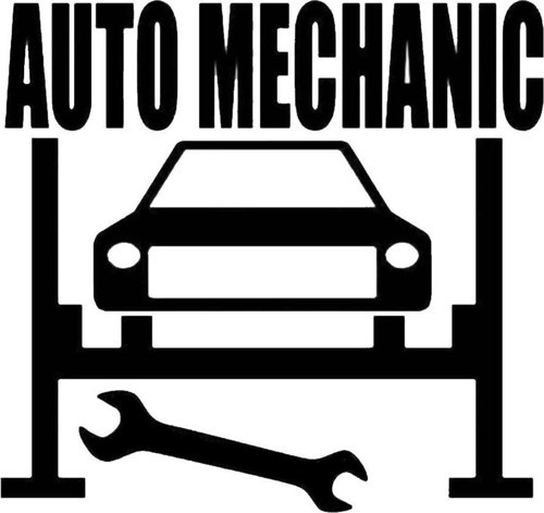 Auto Mechanic Sticker (Oto-Motor-Laptop-Duvar-Dekor) 36 x 36 cm