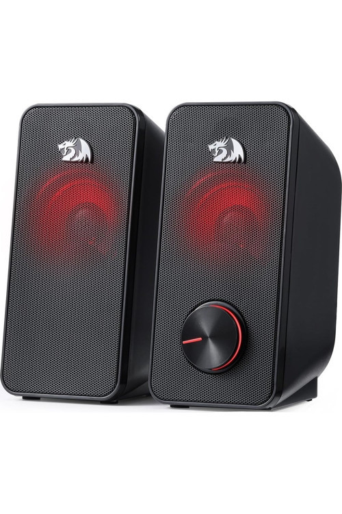 Stereo Hoparlör 2.0 Stentor (GS500) 2 x 3 W Arka Aydınlatmalı Bilgisayar için, Kırmızı, USB üzerinden güç beslemesi ve 3,5 mm jak fişi, siyah