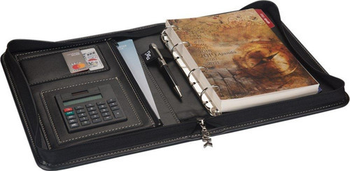 2027 Yılı Premium Tasarım Hediyelik Organizer Ajanda Fermuarlı 15x21 4 Delikli Tarihli Çizgili Ajandalı 4 Halkalı Vegan Deri 21x27 cm.