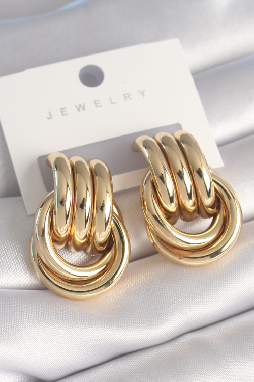 Pirinç Gold Renk Sarmal Model Kadın Küpe - EBJ240510W23837