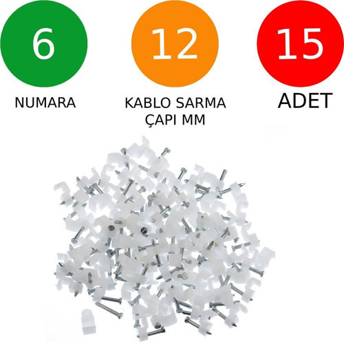 Beton Çivili Kablo Tutucu Kroşe No: 6 - 12mm 15 Adet