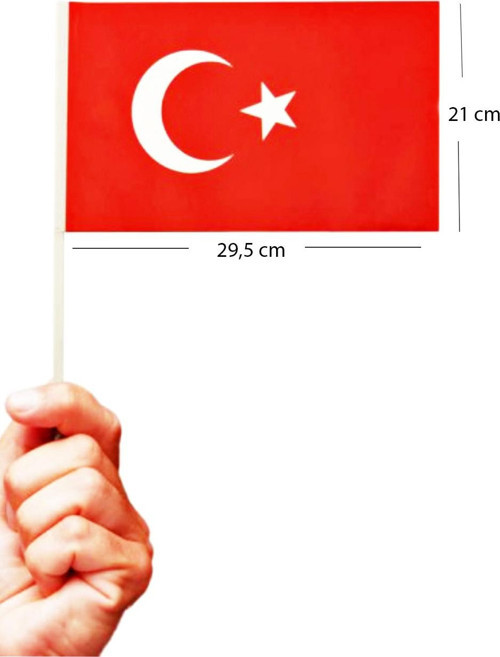 Büyük Boy Çıtalı Bayrak Türk Bayraklı Çıtalı Bayrak - 20 Adet