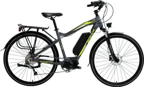 E-CITY ELEKTRİKLİ ERKEK ŞEHİR BİSİKLETİ 48CM HD 28 JANT 9 VİTES GRİ YEŞİL