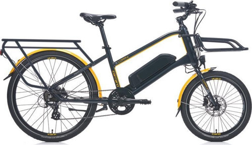 E-LINE eLORRY 2.1 UNISEX MİNİ VELO BİSİKLET 406H HD 26 JANT 7 VİTES MAT SİYAH SARI GRİ