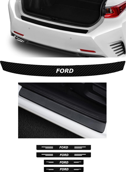 Ford Modelleri İçin Uyumlu Grafen Karbon Bagaj Koruyucu Ve Kapı Eşikleri Set