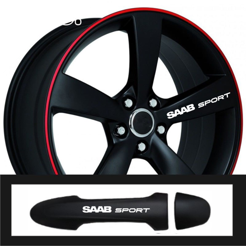 Saab Modelleri İçin Uyumlu Oto Kapı Kolu/Jant Sticker 10 Adet 10 x 1,5 cm